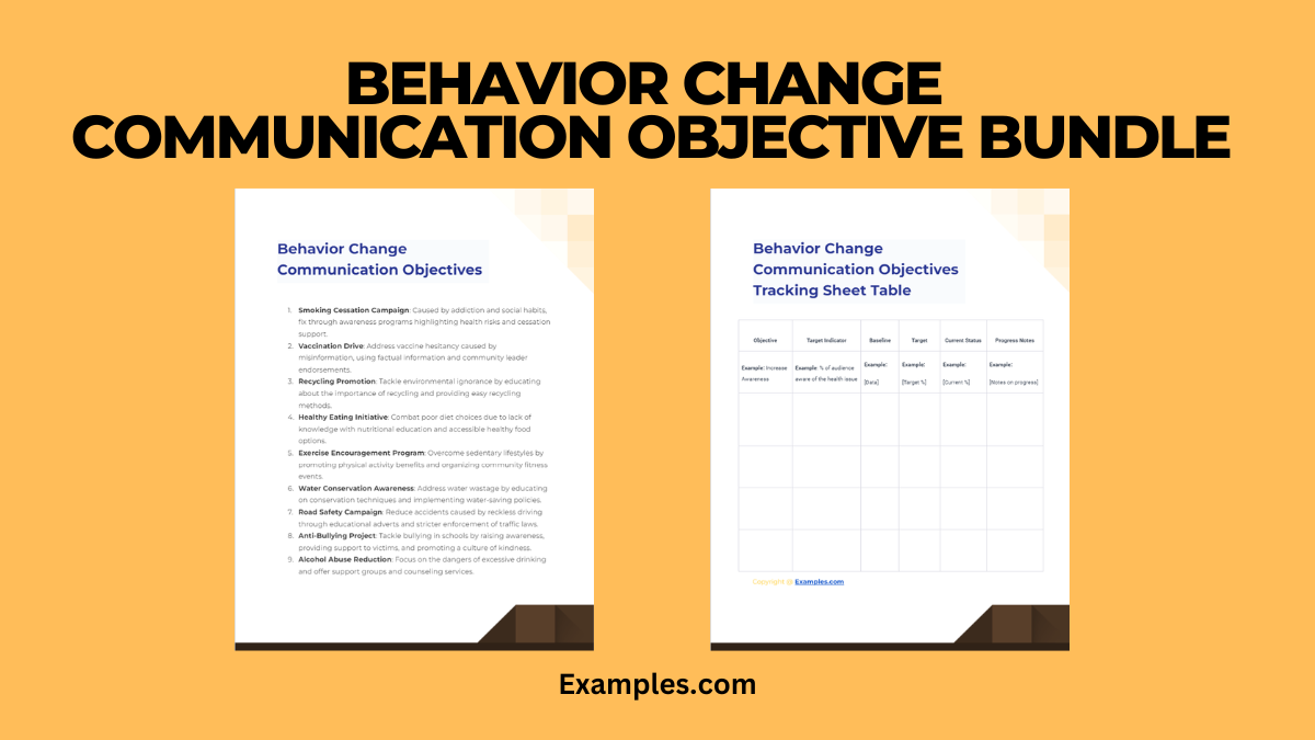 behavior change communications objective bundle
