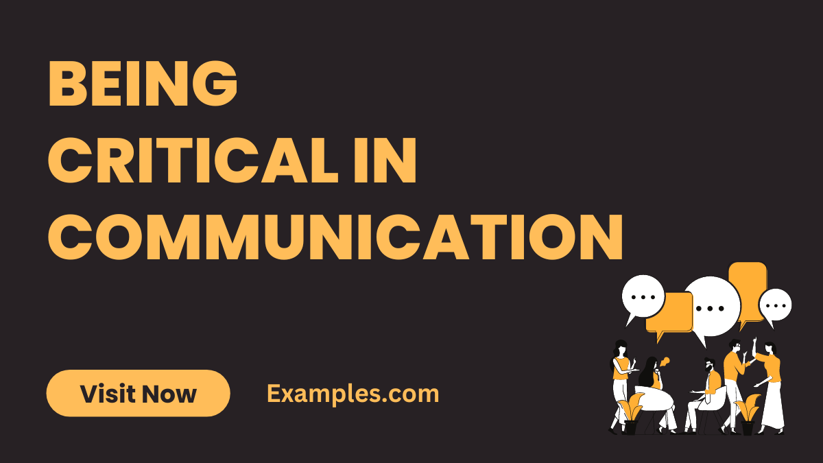 Being Critical in Communication