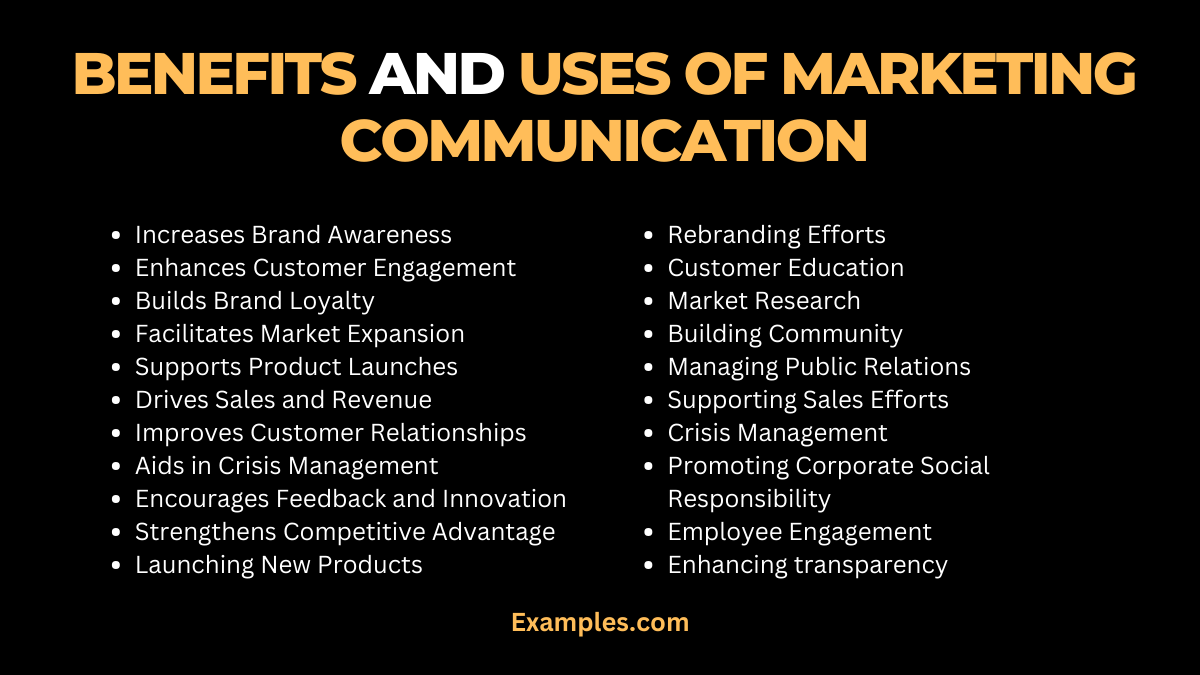 benefits and uses of marketing communication