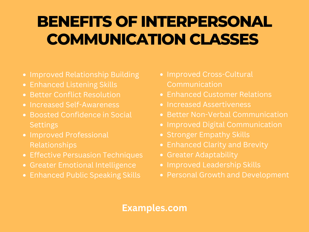 benefits of interpersonal communication classes examples