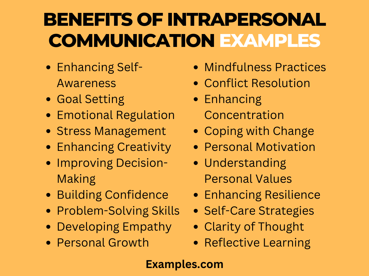 Benefits of Intrapersonal Communication Examples