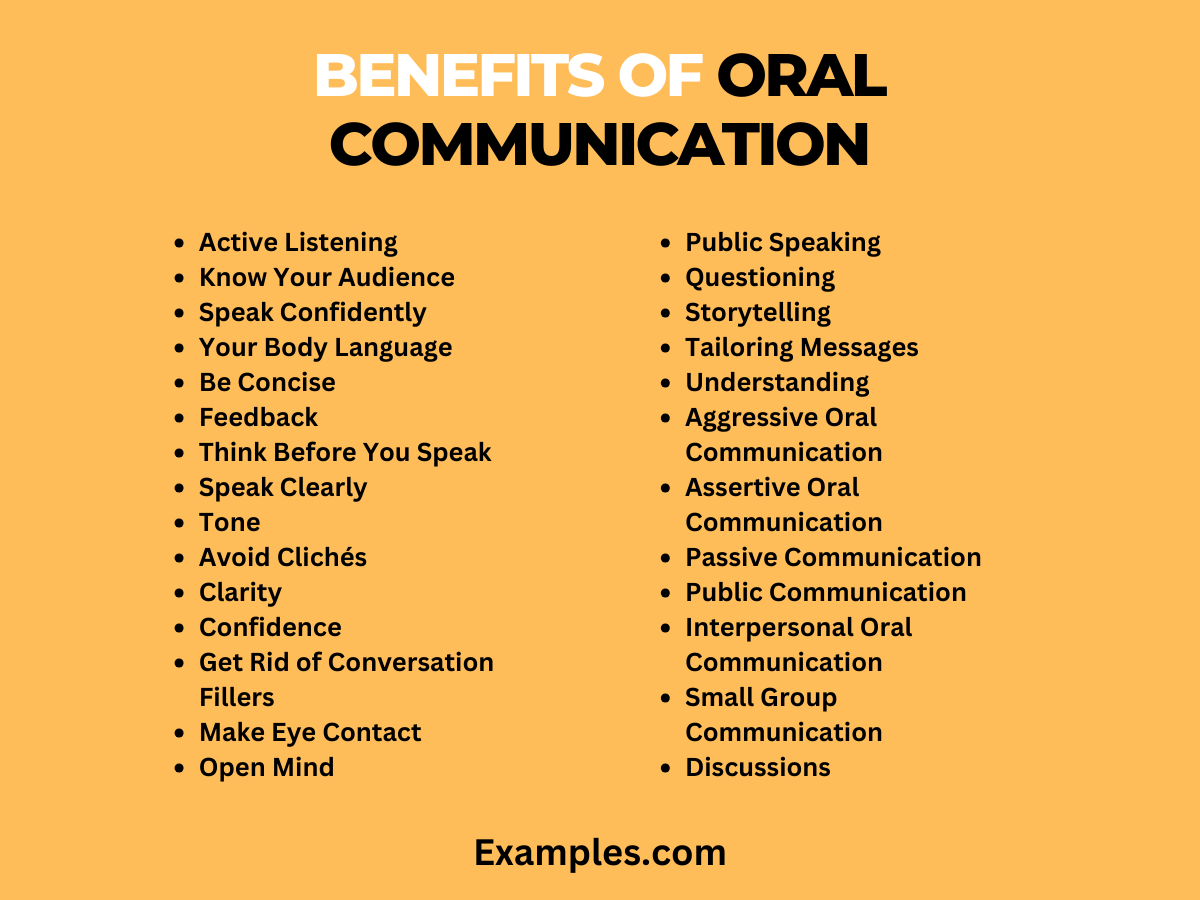 Benefits of Oral Communication Examples, Pdf