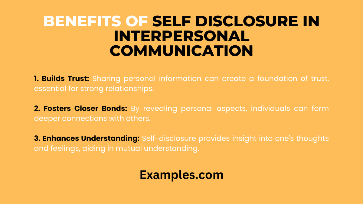 benefits of self disclosure in interpersonal communication