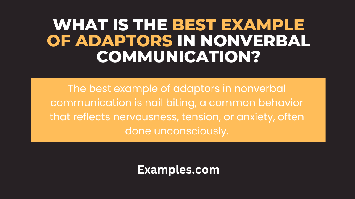 Adaptors In Nonverbal Communication Examples Pdf