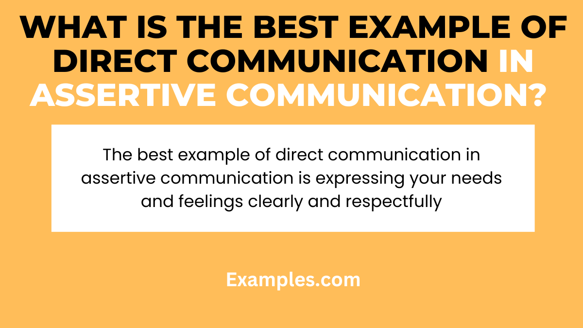 best example of direct communication in assertive communication