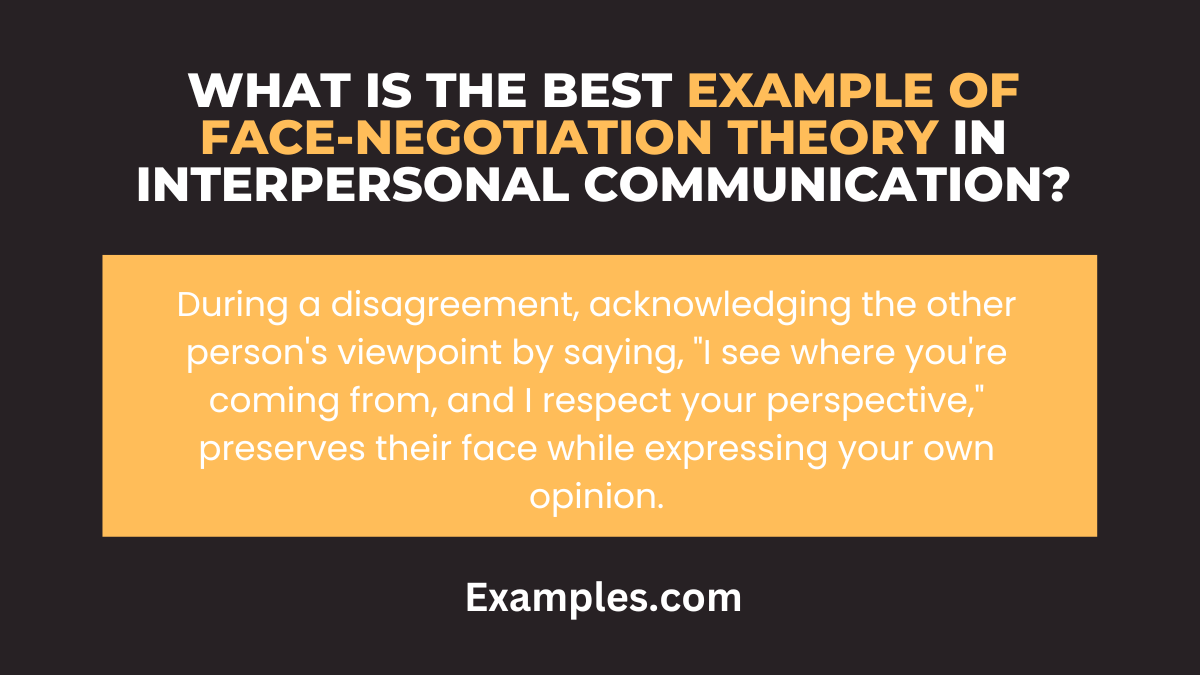 best example of face negotiation theory