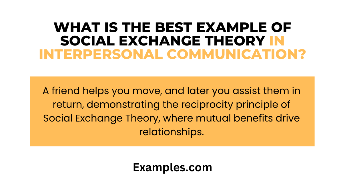 best example of social exchange theory