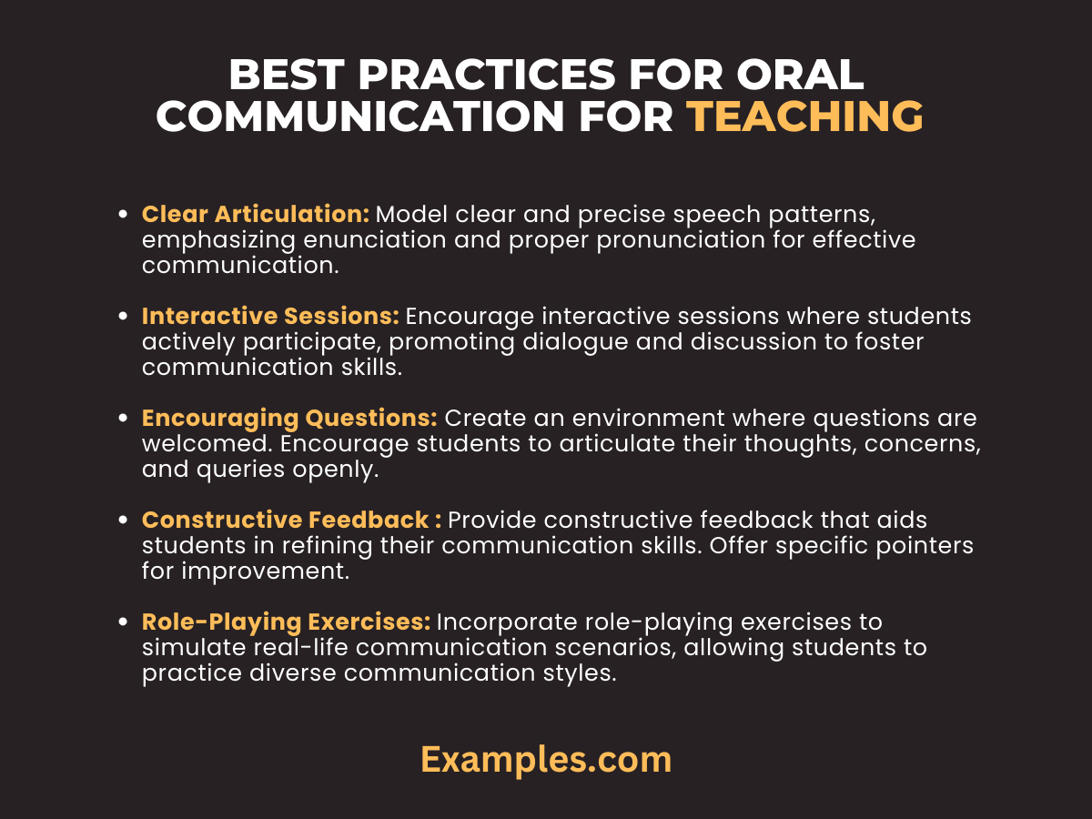 best practices for oral communication for teaching 