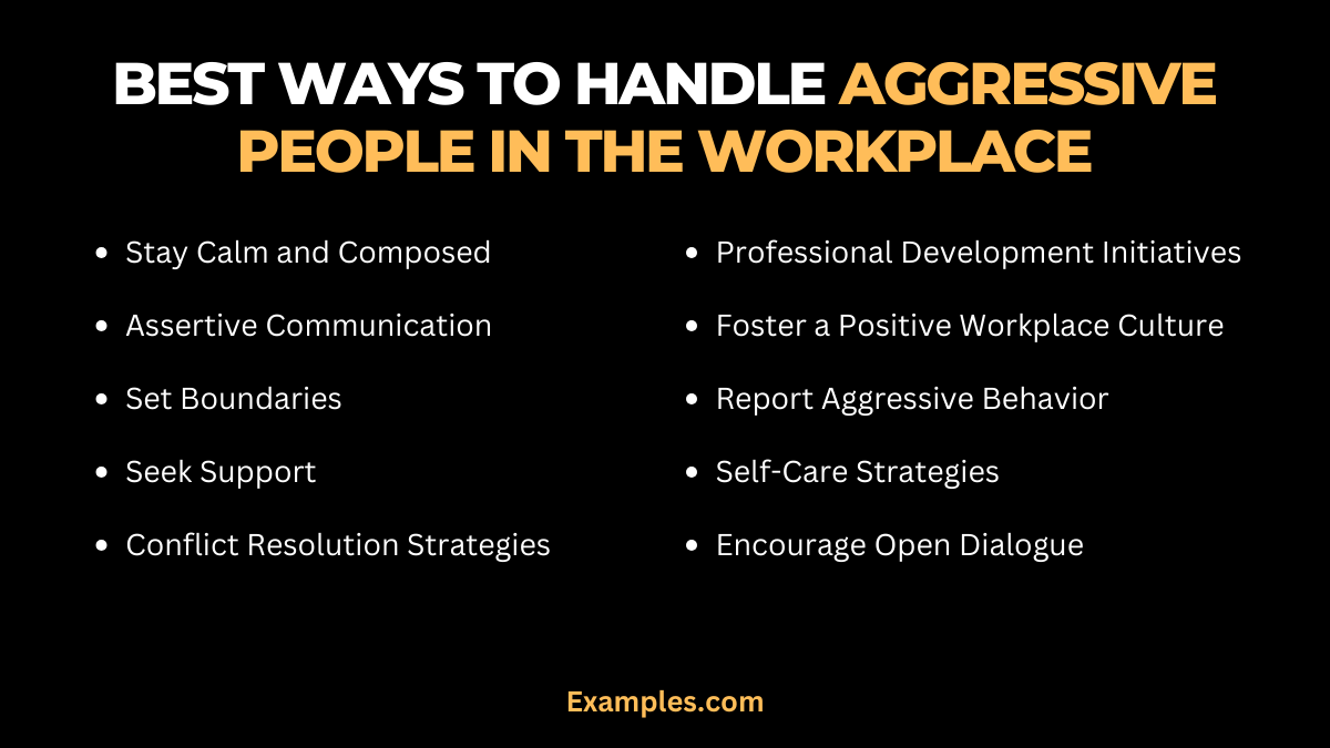 best ways to handle aggressive people in the workplace