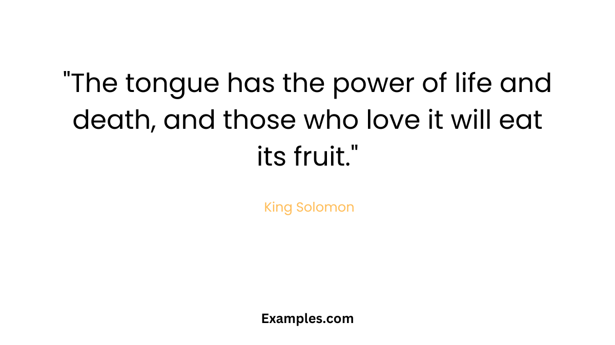 bible quotes on communication by king solomonn