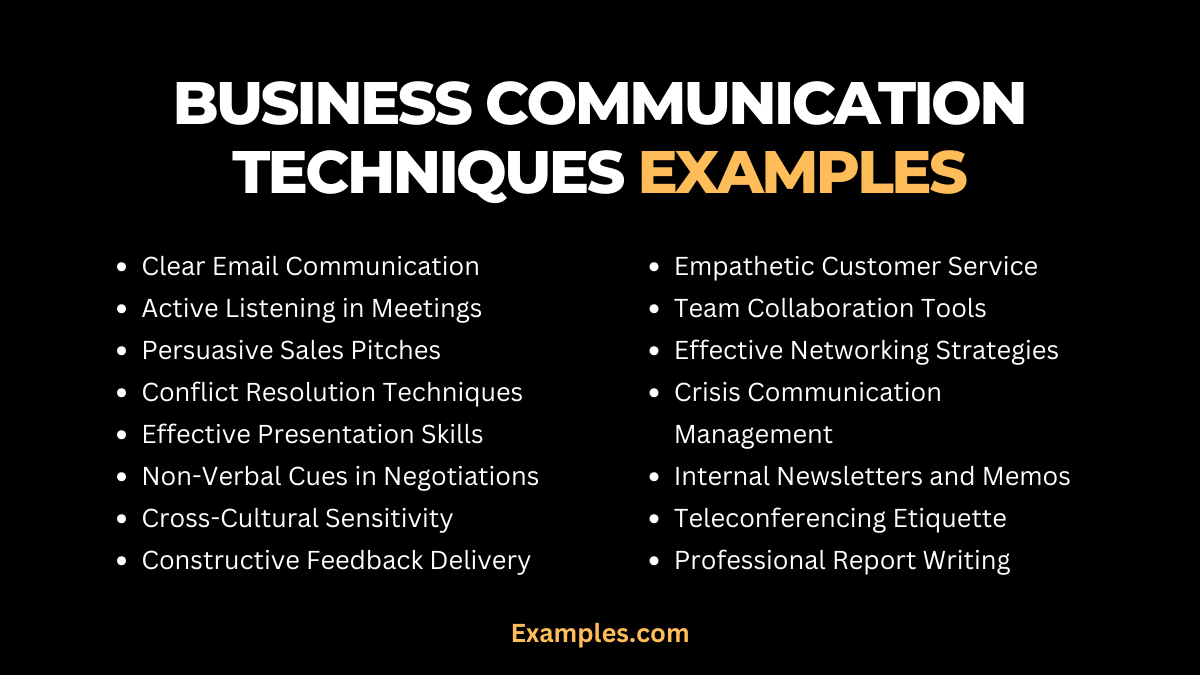 Business Communication Techniques Examples