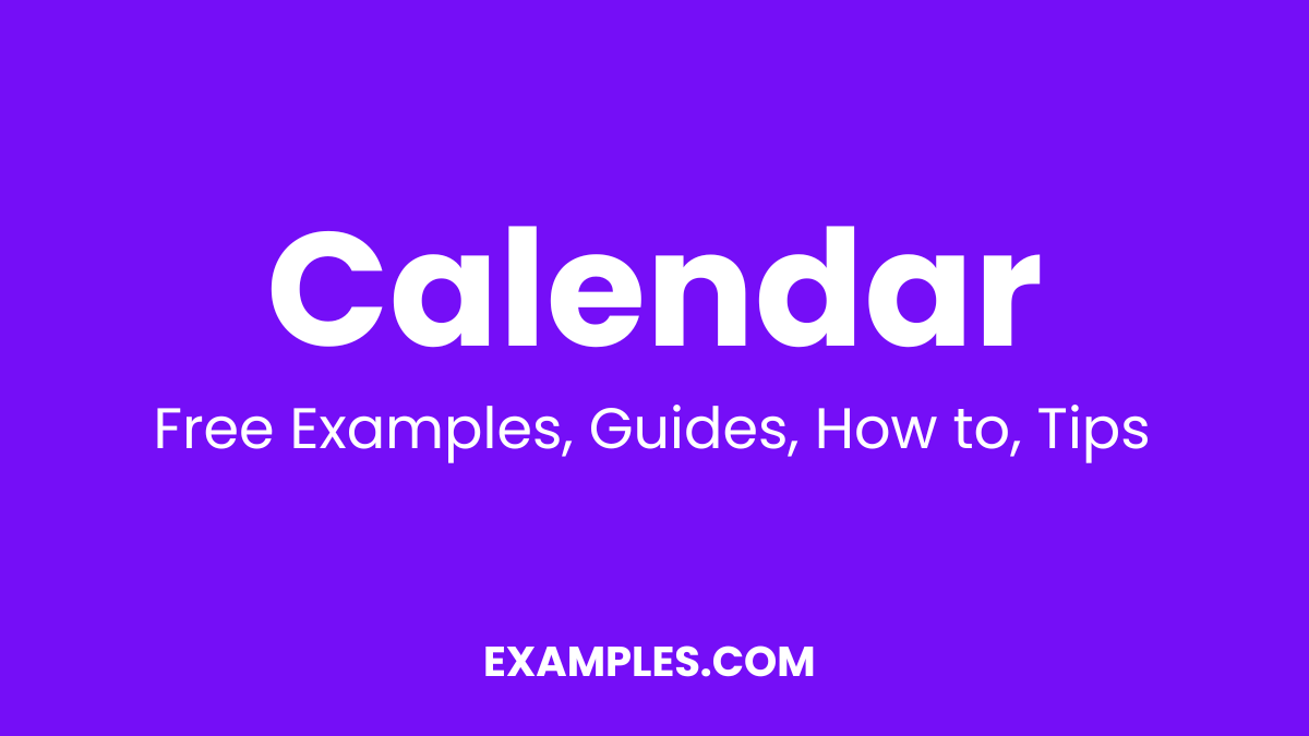 Calendar Examples