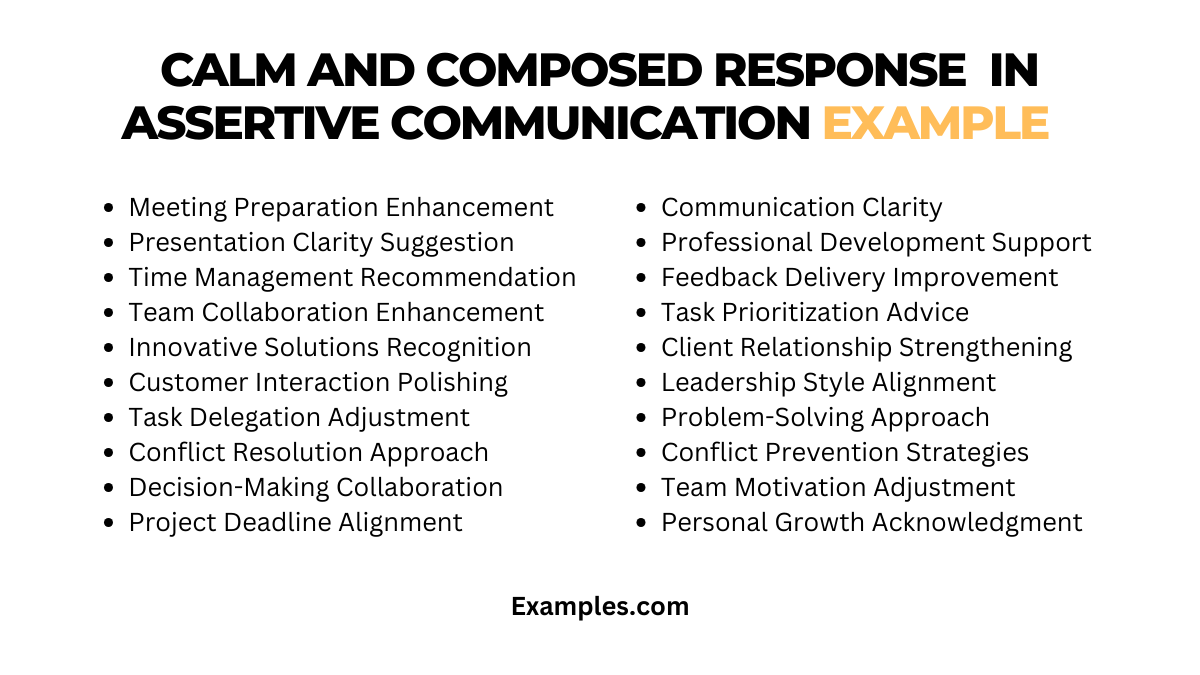 Calm And Composed Response In Assertive Communication - 19+ Examples, Tips