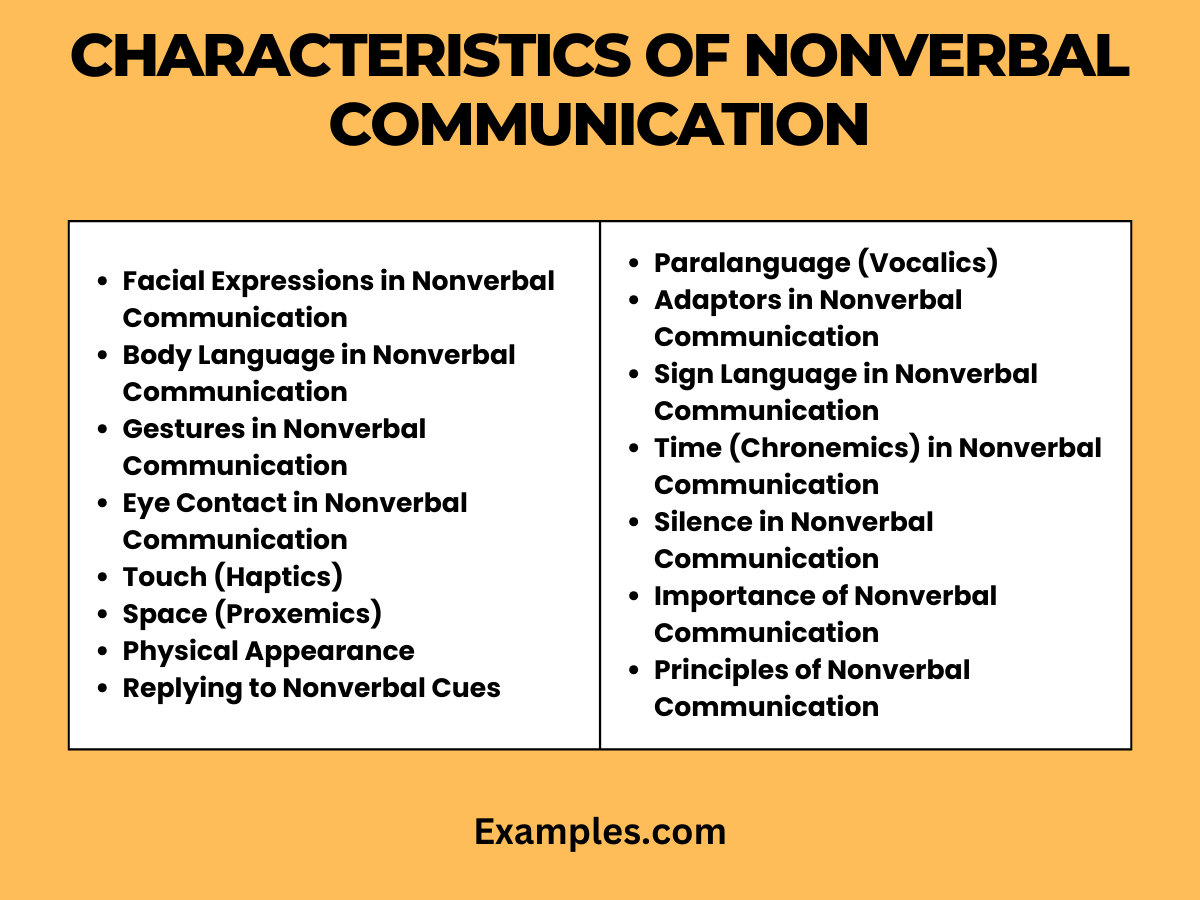 characteristics of nonverbal communication