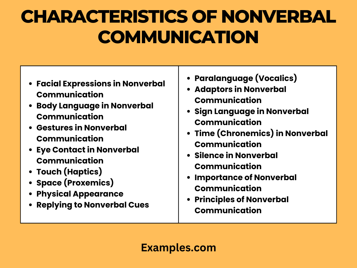 Characteristics of Nonverbal Communication