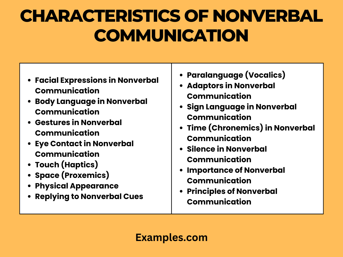 Characteristics of Nonverbal Communication 14+ Examples