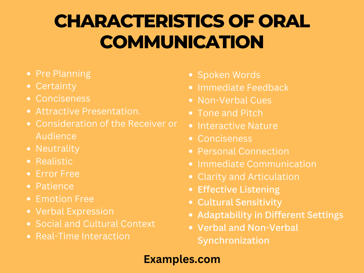 Characteristics of Oral Communication image