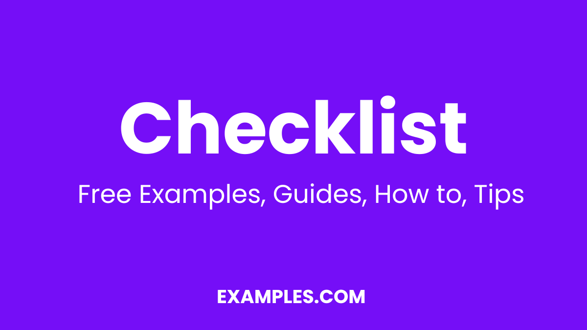 Checklist Examples