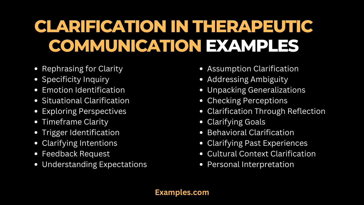 Clarification in Therapeutic Communication Example