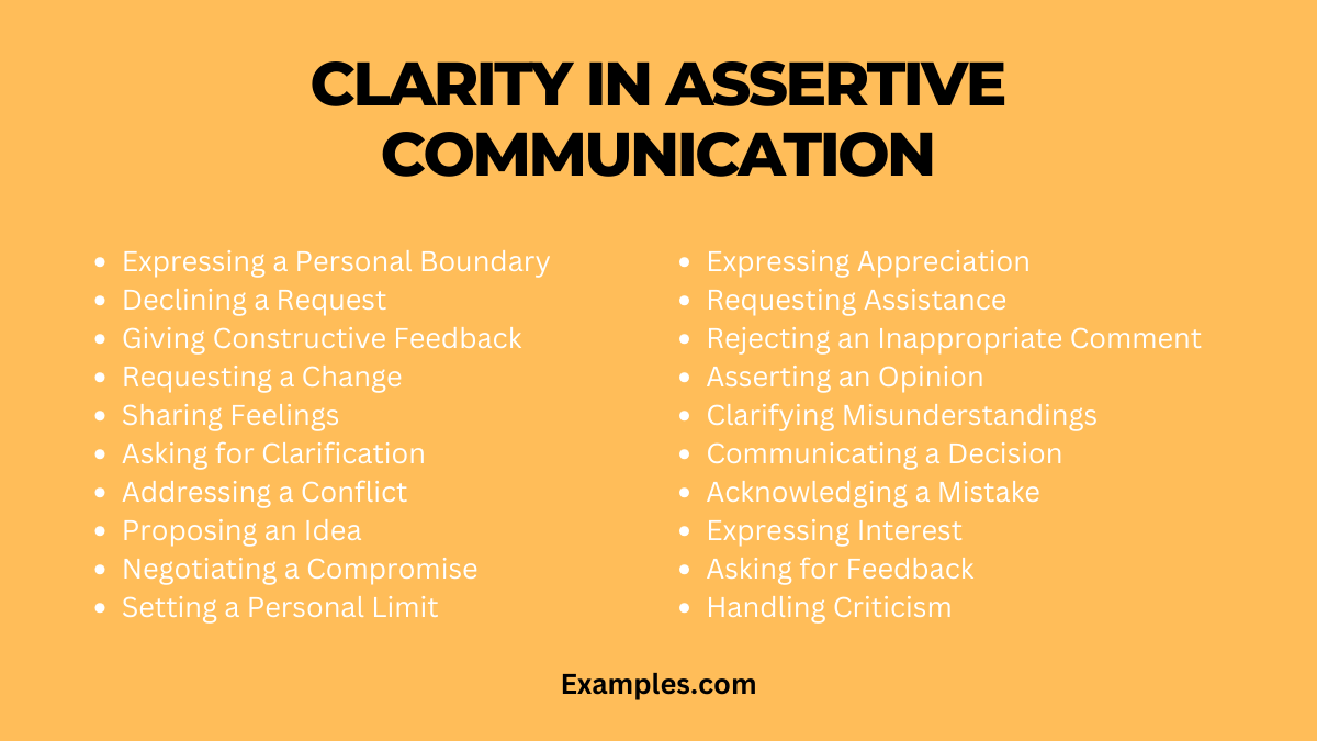 clarity in assertive communication examples