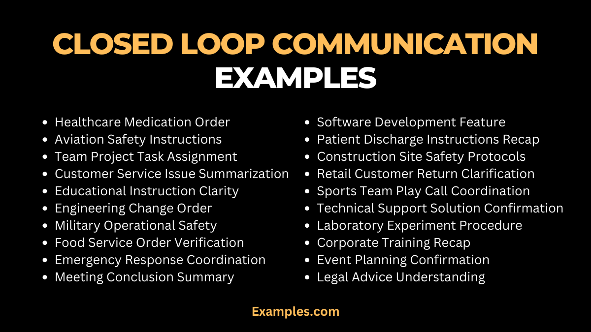 closed loop communications examples