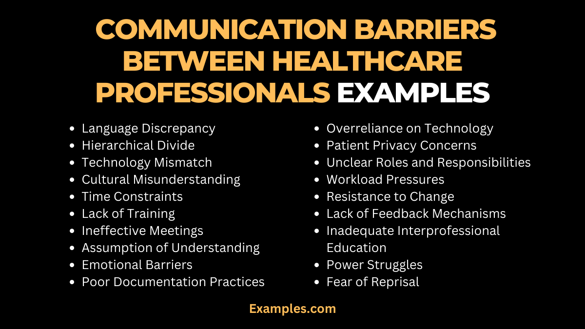 communication barriers between healthcare professionals examples