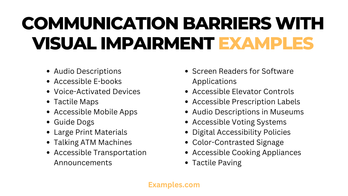 communication barriers with visual impairment examples