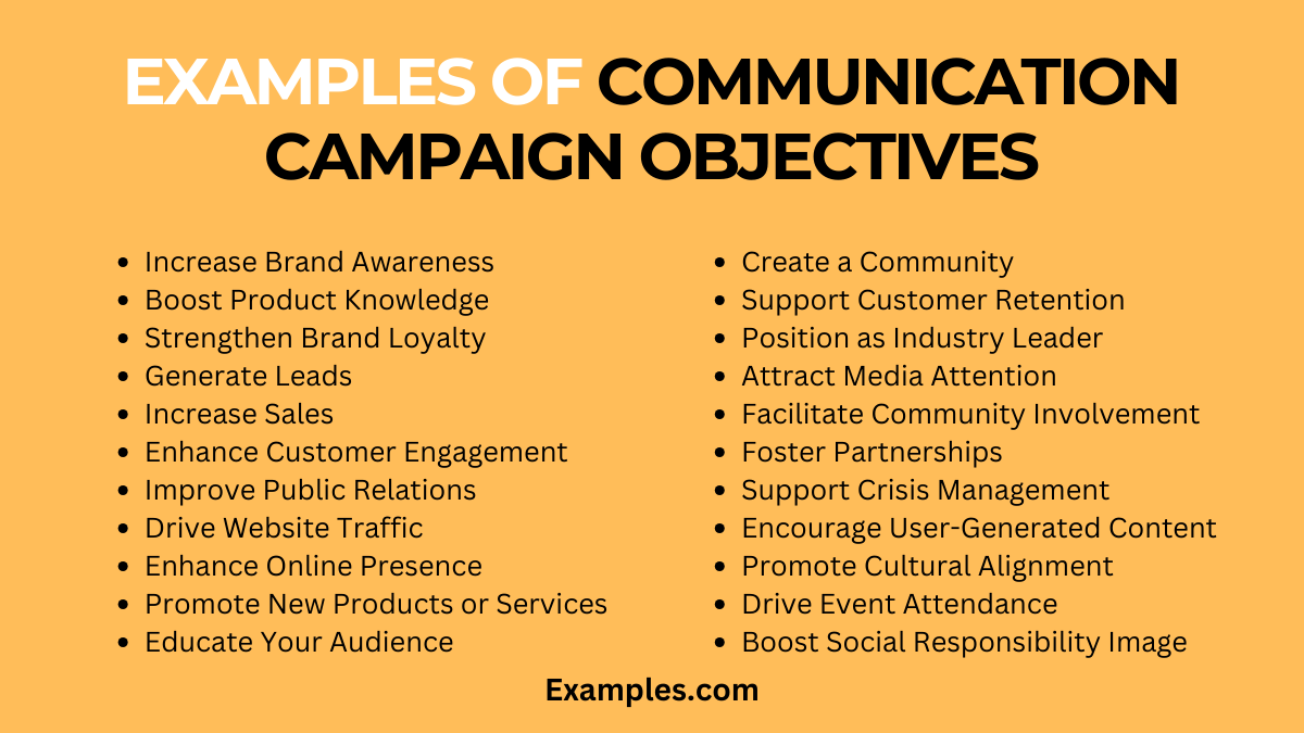 Communication Campaign Objectives