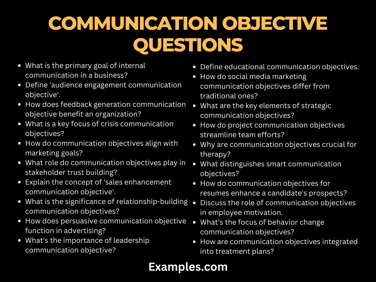 communication objective questions and answers