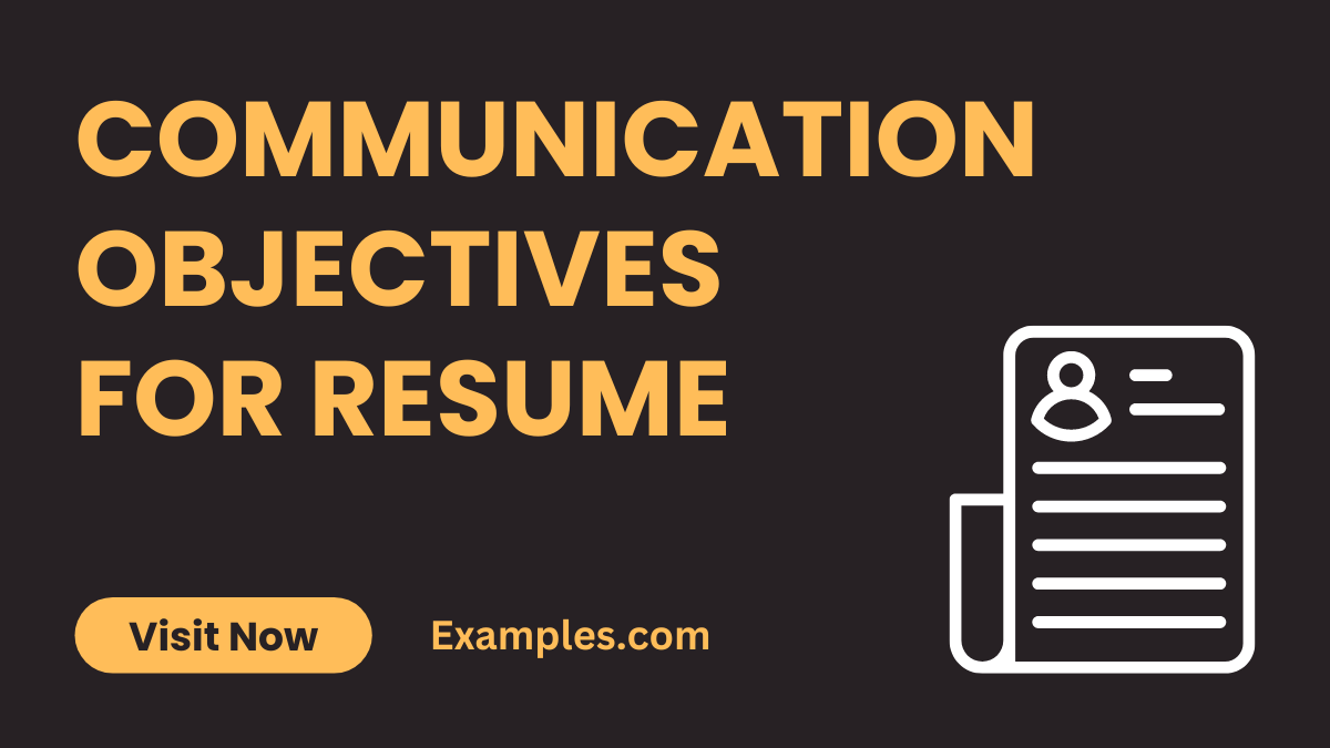 Communication Objectives for Resume