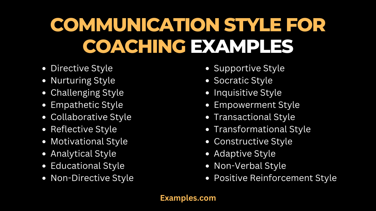communication style for coaching examples