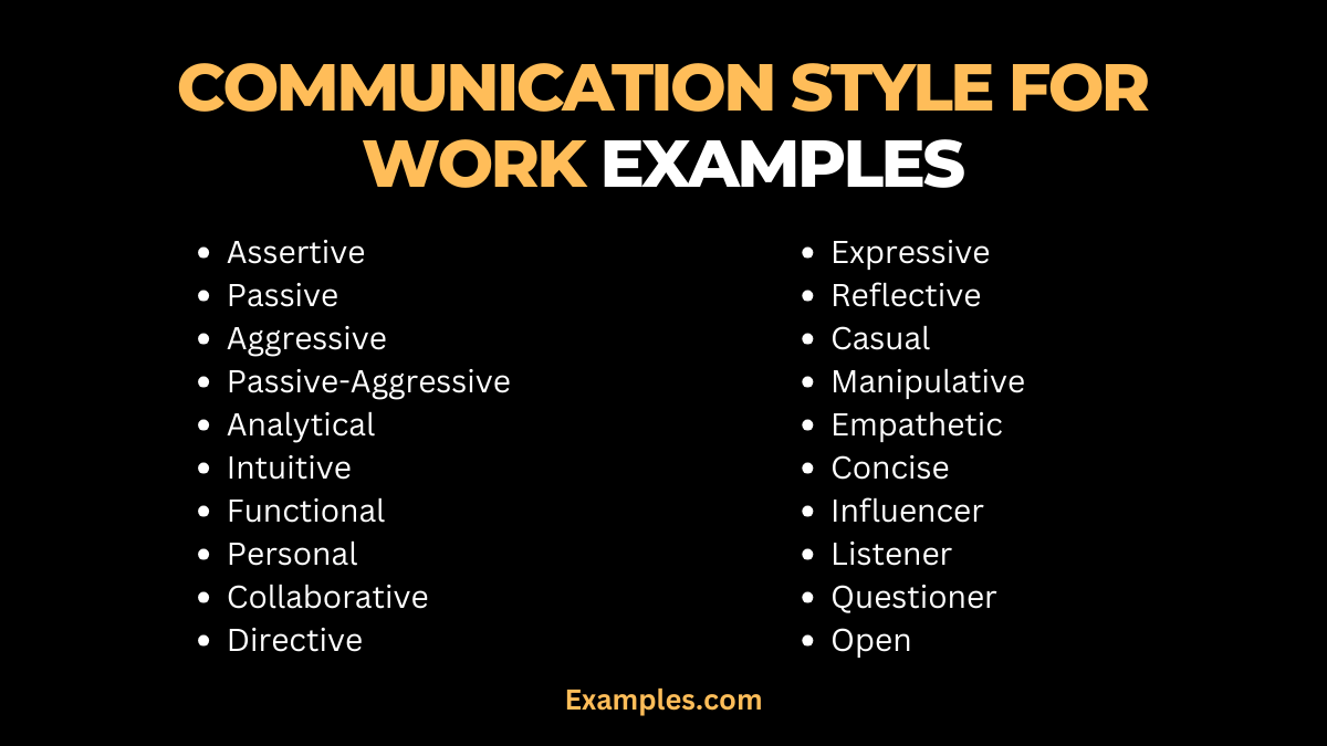Communication Style for Work Example