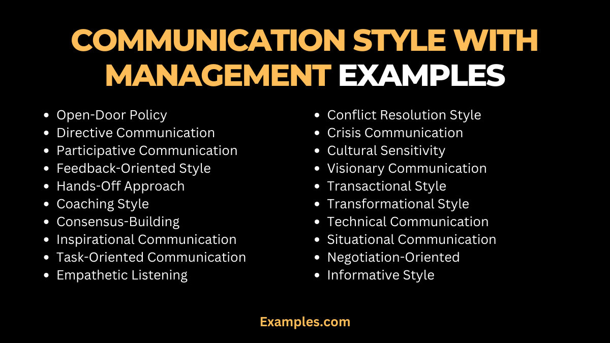communication style with management example