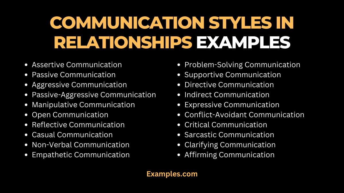 communication styles in relationships examples