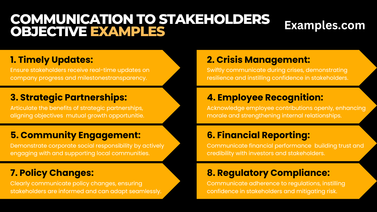 communication to stakeholders objective examples