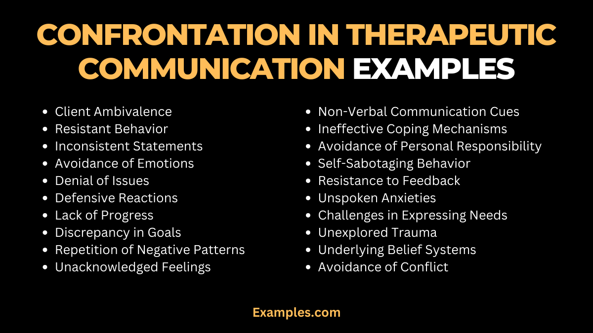 confrontation in therapeutic communication examples