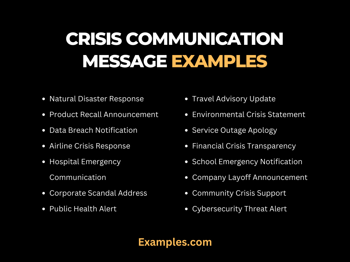 Crisis Communication Message Examples