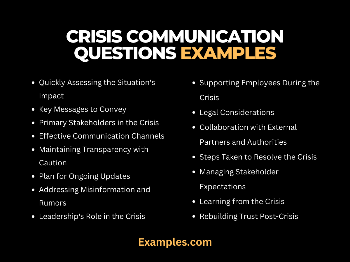 crisis communication questions examples