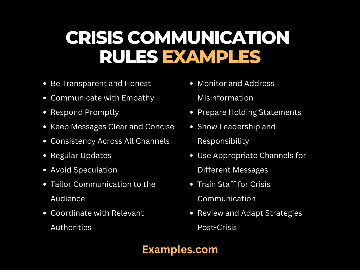 crisis communication rules examples