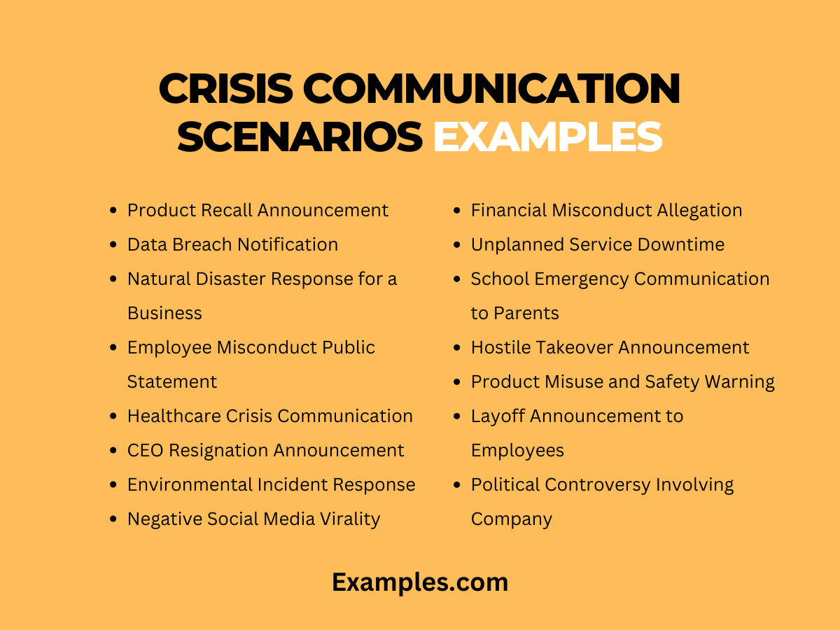 crisis communication scenarios examples
