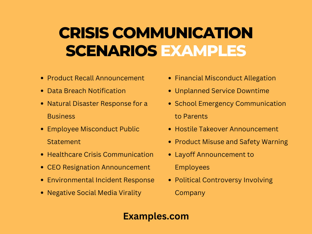 Crisis Communication Scenarios Examples