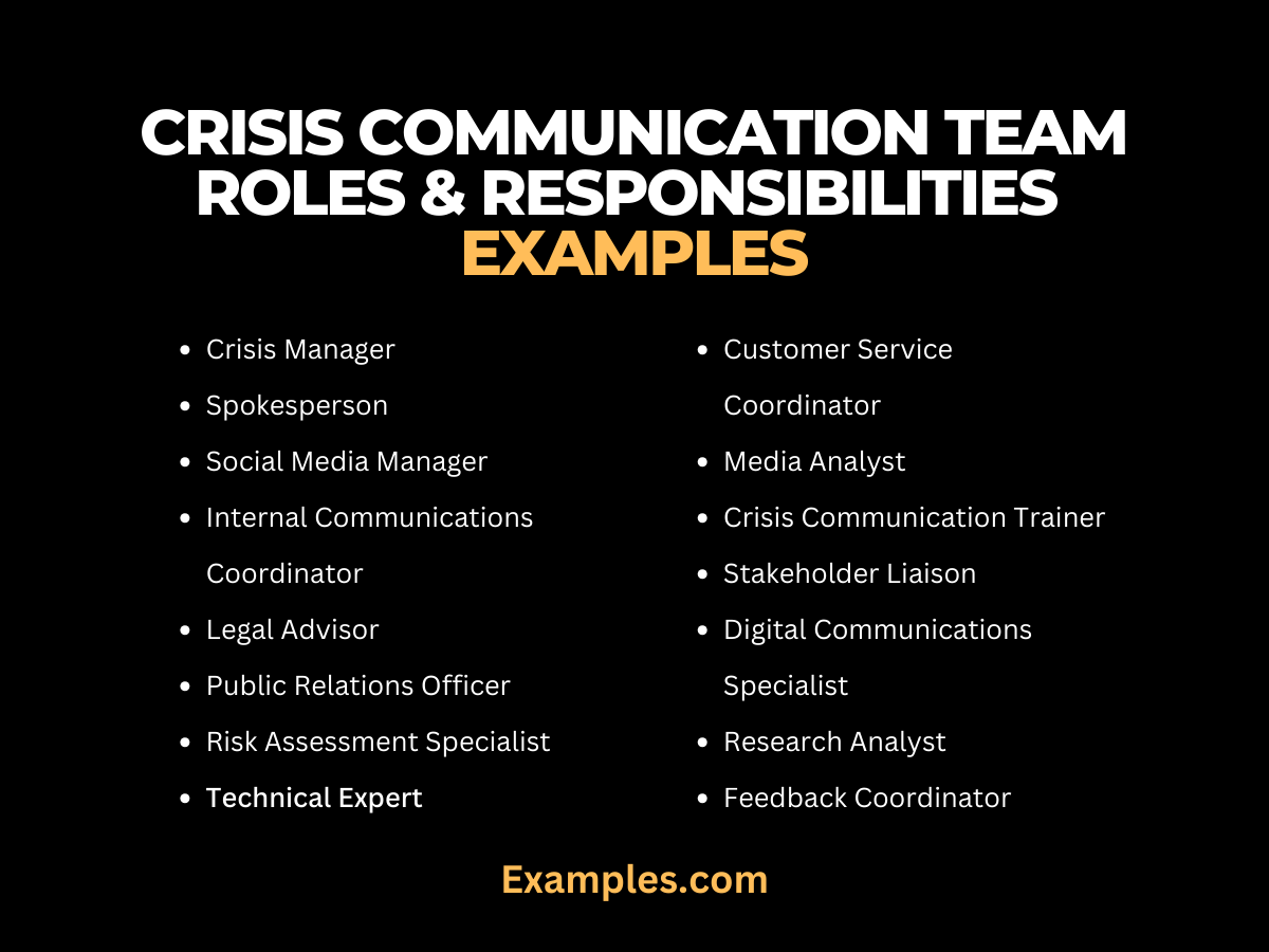 crisis communication team roles responsibilities examples