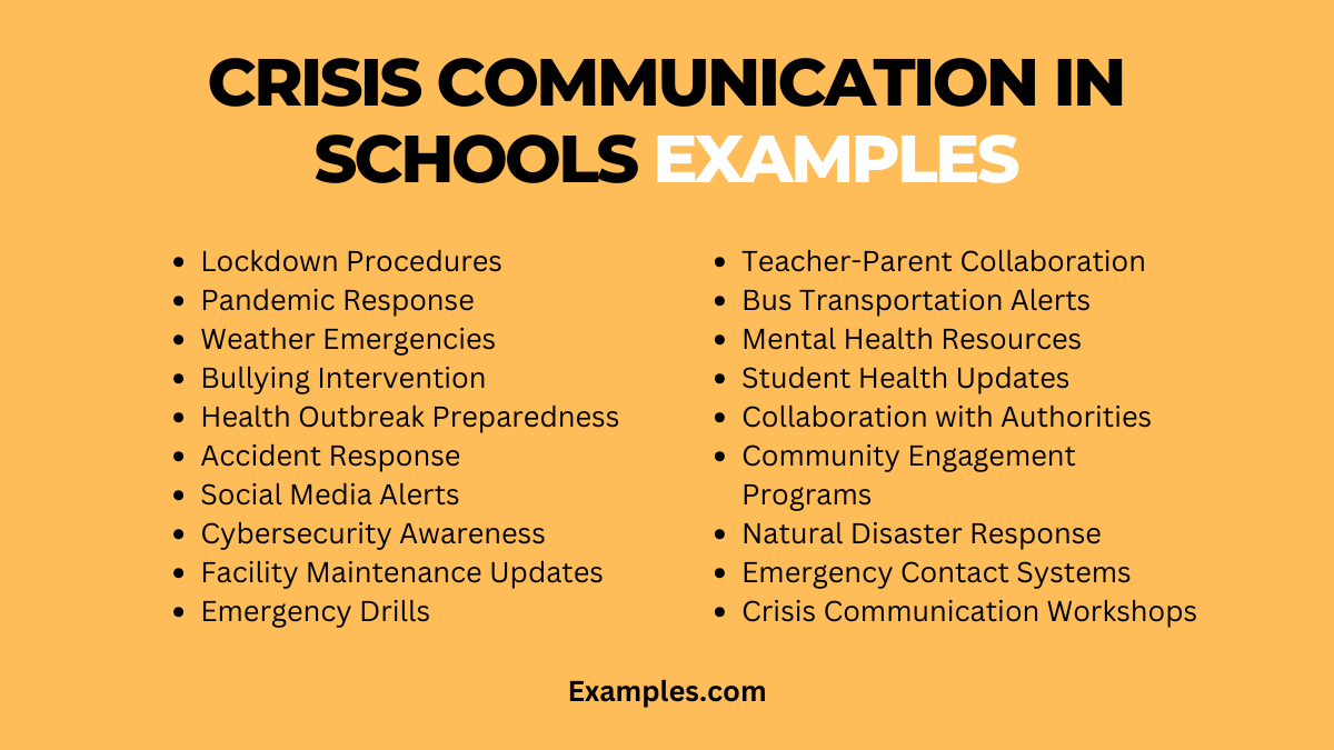 crisis communication in schools examples