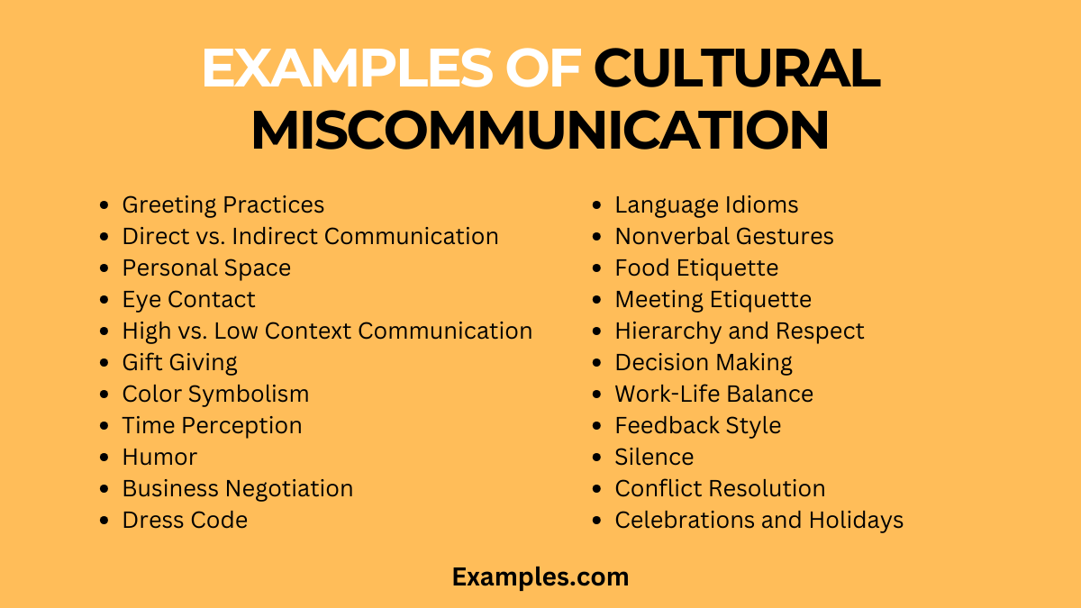 cultural miscommunication examples