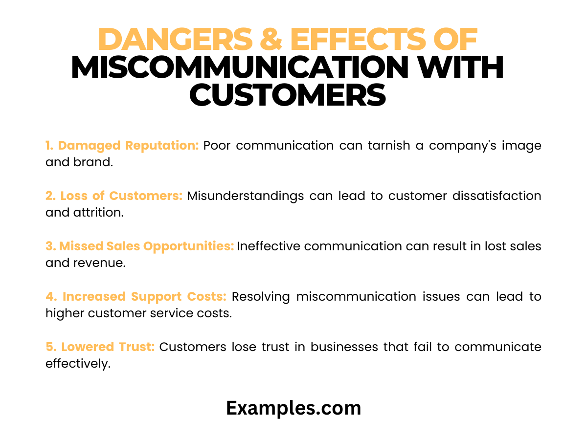 dangers effects of miscommunication with customer