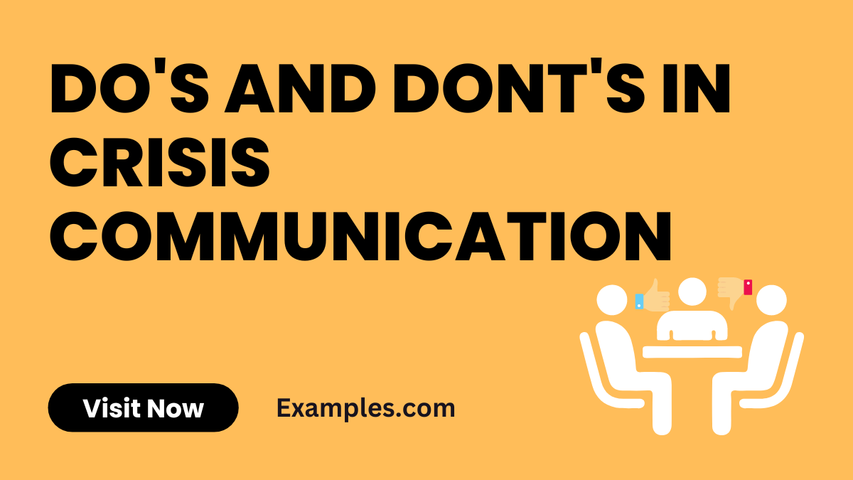 Dos and Donts in Crisis Communication