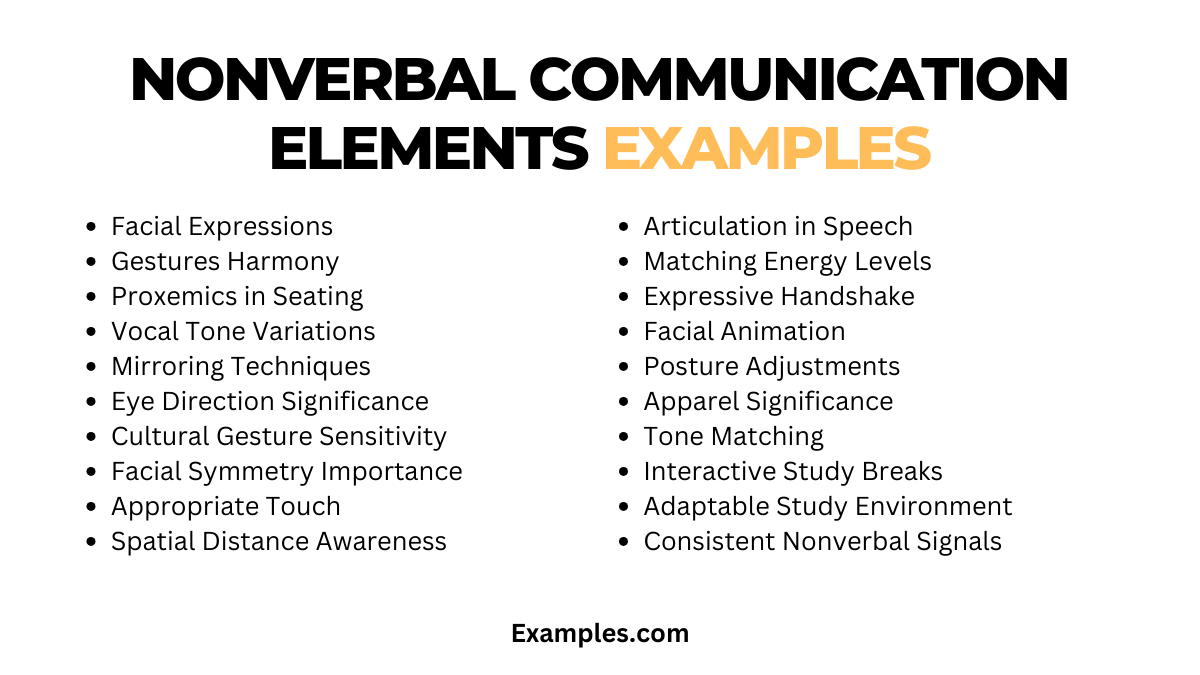 elements of nonverbal communication example