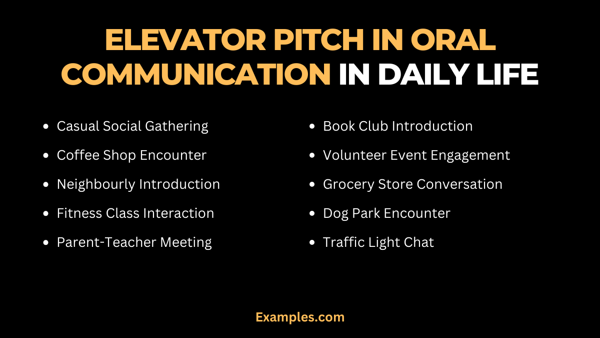 Elevator pitch in Oral Communication Examples, Pdf