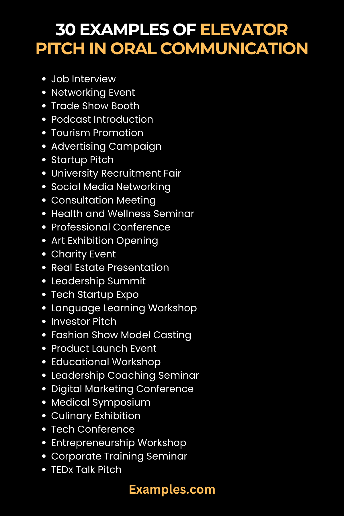 Elevator pitch in Oral Communication 29+ Examples