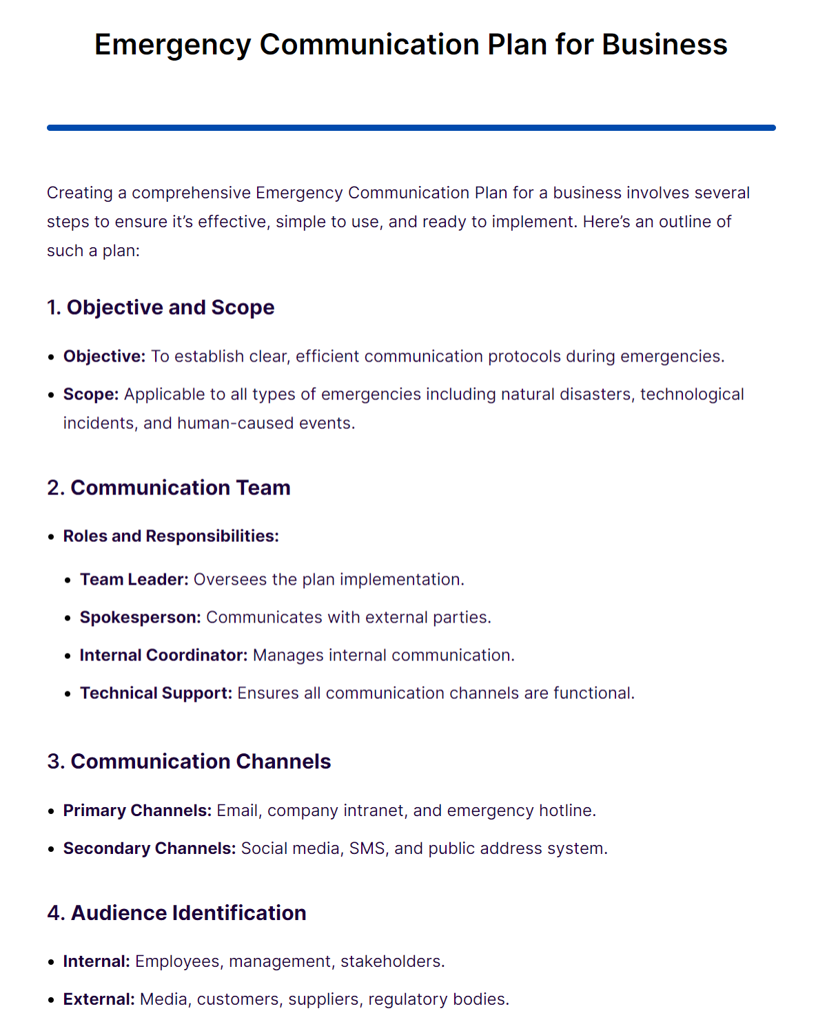 emergency communication plan for business1